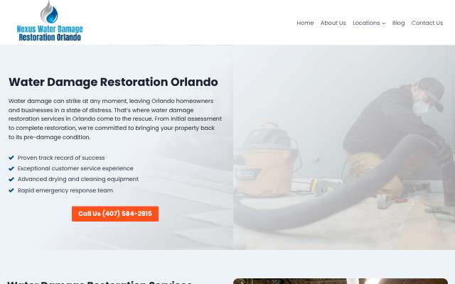Nexus Water Damage Restoration Orlando's page as the assistant saw it