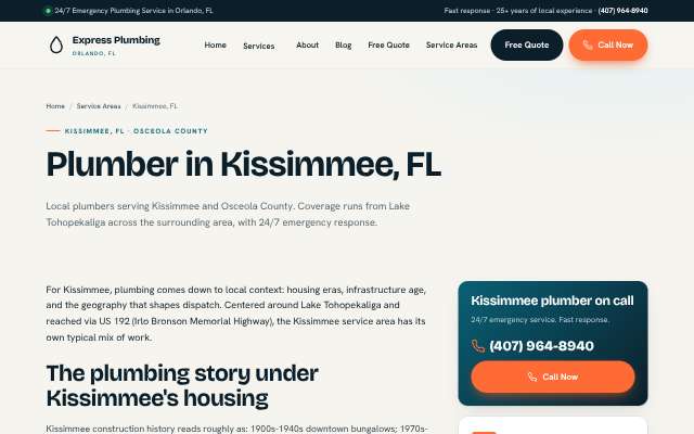 Page cited for Express Plumbing Services