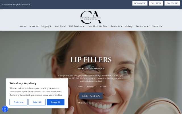 Page cited for Chicago Aesthetics Surgery & Med Spa