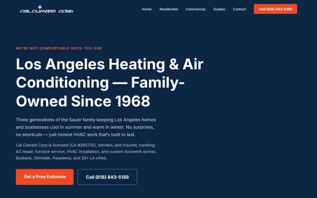Cal Climate Corp's page as the assistant saw it