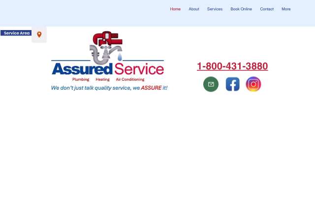 Assured Service's page as the assistant saw it