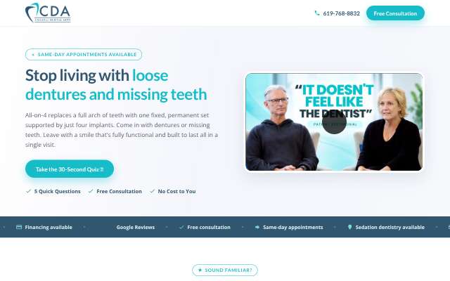 Coastal Dental Arts's page as the assistant saw it