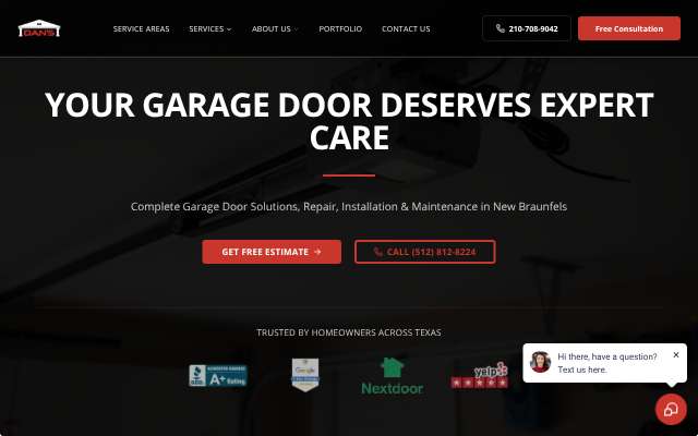 Dan's Garage Door Service's page as the assistant saw it