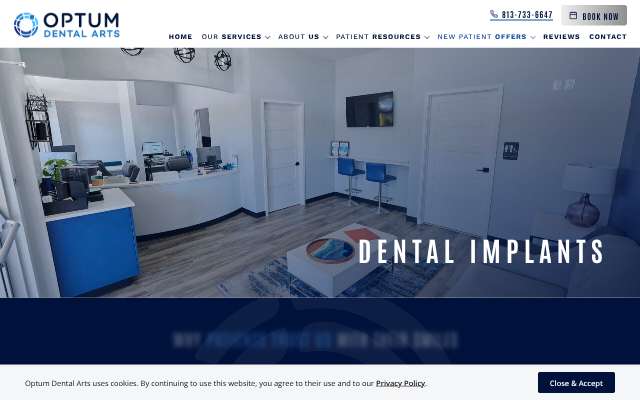 Optum Dental Arts's page as the assistant saw it