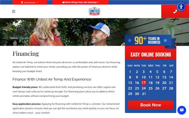 United Air Temp's page as the assistant saw it