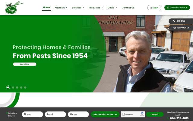 Ivey Exterminating Inc's page as the assistant saw it