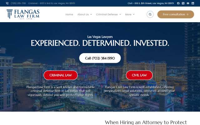 Flangas Law Firm's page as the assistant saw it