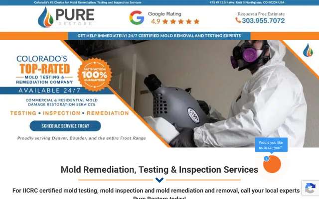 Pure Restore (Denver)'s page as the assistant saw it