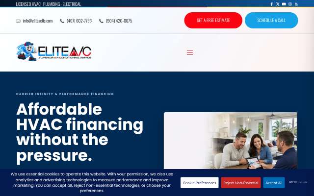 Elite AC LLC's page as the assistant saw it