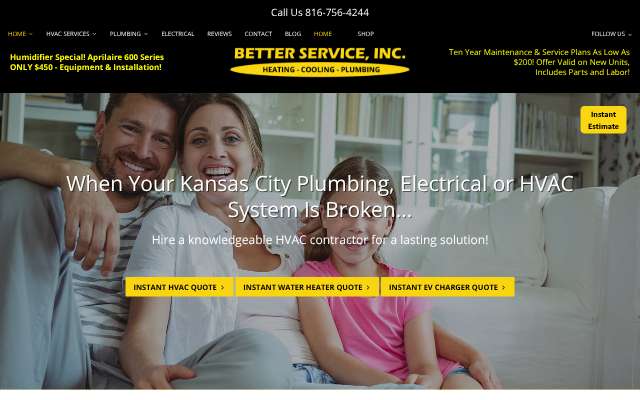 Betterservice Inc's page as the assistant saw it