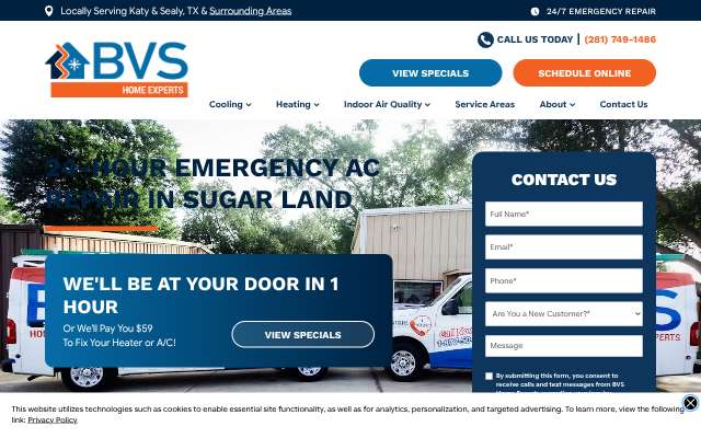 BVS Home Experts's page as the assistant saw it