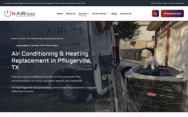 On Air HVAC's page as the assistant saw it