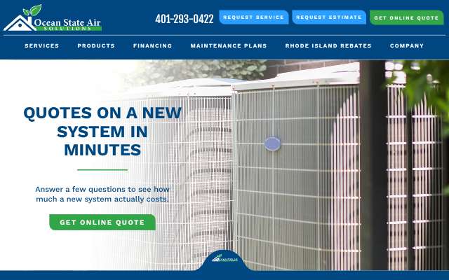 Ocean State Air Solutions's page as the assistant saw it