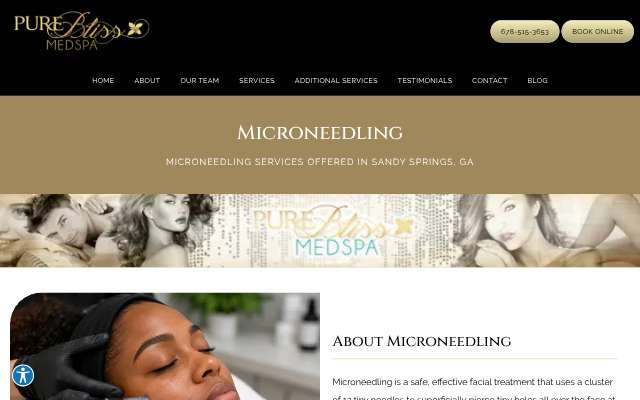 Pure Bliss Medspa's page as the assistant saw it