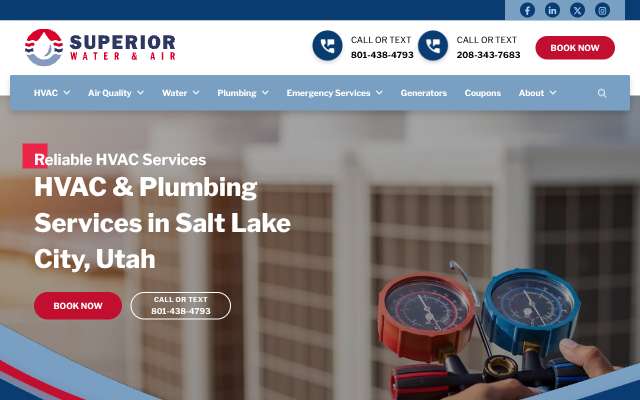 Superior Water & Air's page as the assistant saw it