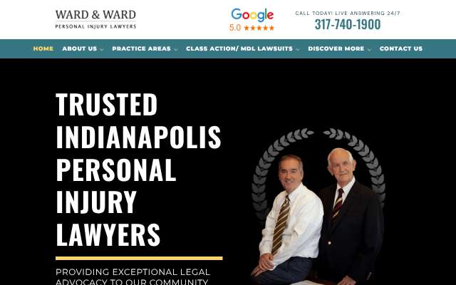 Ward & Ward Personal Injury Lawyers's page as the assistant saw it