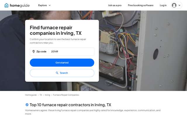 C & G Services's page as the assistant saw it