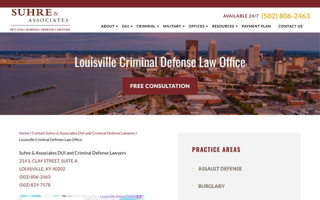 Suhre & Associates DUI and Criminal Defense Lawyers's page as the assistant saw it