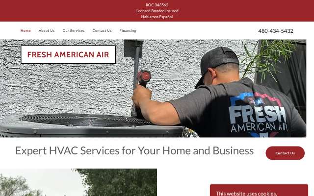 Fresh American Air's page as the assistant saw it