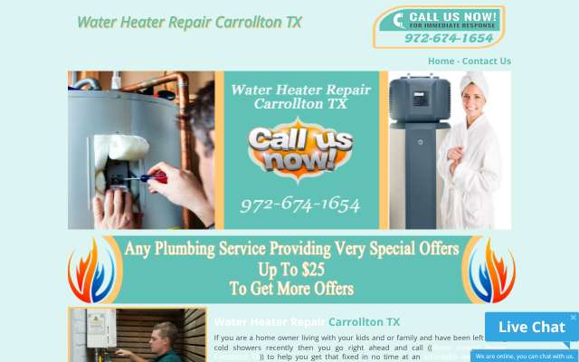 Water Heater Repair Carrollton's page as the assistant saw it