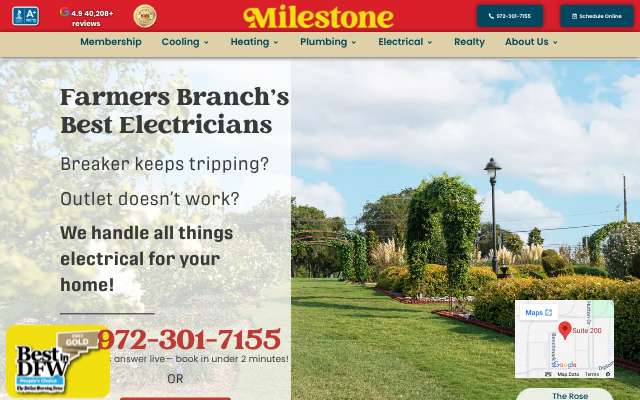 Milestone (Farmers Branch)'s page as the assistant saw it