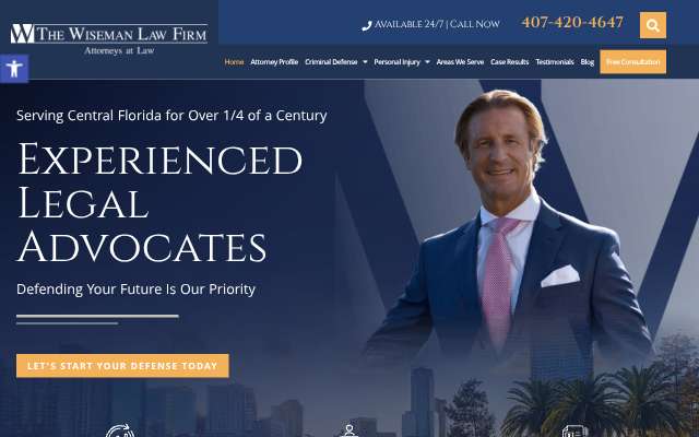 The Wiseman Law Firm's page as the assistant saw it
