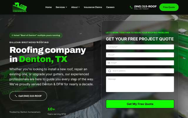 Page cited for Gillean Brothers Roofing