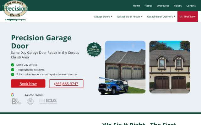Precision Garage Door of Corpus Christi's page as the assistant saw it