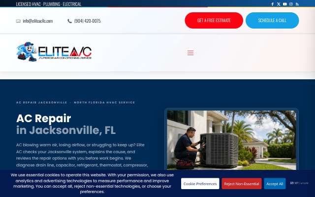 Elite AC's page as the assistant saw it
