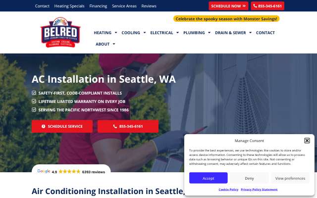 BelRed Heating, Cooling, Plumbing & Electrical's page as the assistant saw it