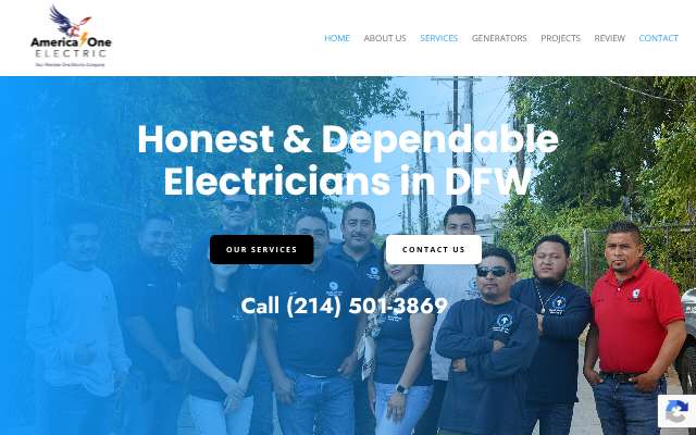 America One Electric LLC's page as the assistant saw it