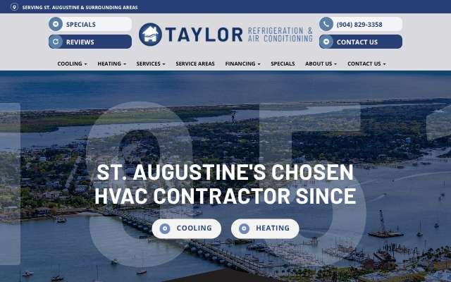 Taylor Refrigeration & Air Conditioning's page as the assistant saw it
