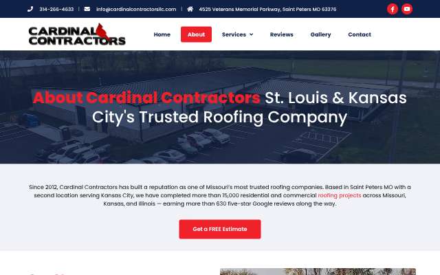 Cardinal Contractors's page as the assistant saw it