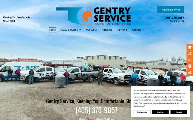Gentry Service's page as the assistant saw it
