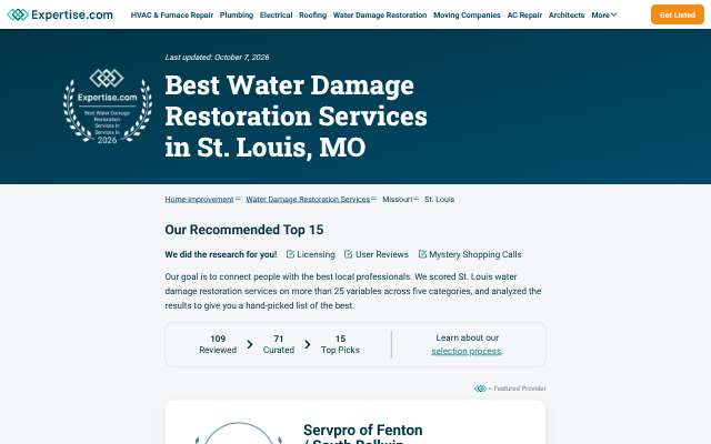 Page cited for SERVPRO of Fenton / South Ballwin