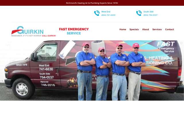 Guirkin Plumbing Heating & Air Conditioning's page as the assistant saw it