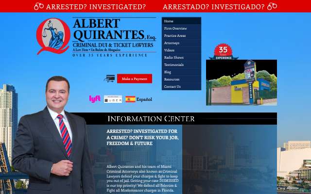 Page cited for Albert Quirantes, Esq. Criminal DUI & Ticket Lawyers