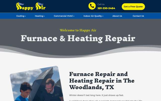 Happy Air's page as the assistant saw it