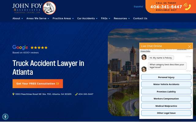 John Foy & Associates's page as the assistant saw it