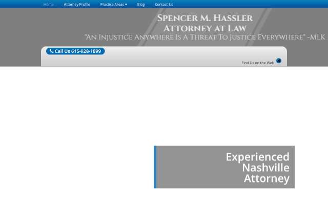 Hassler Law's page as the assistant saw it