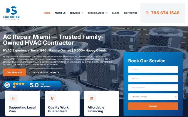 David Solutions's page as the assistant saw it