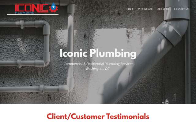 Page cited for Iconic Plumbing LLC