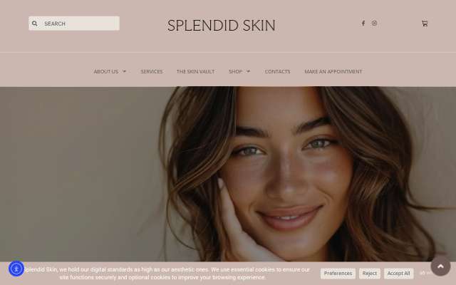 Splendid Skin's page as the assistant saw it