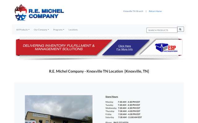 R.E. Michel Company's page as the assistant saw it