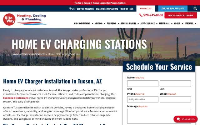 Rite Way Heating, Cooling & Plumbing (Tucson)'s page as the assistant saw it