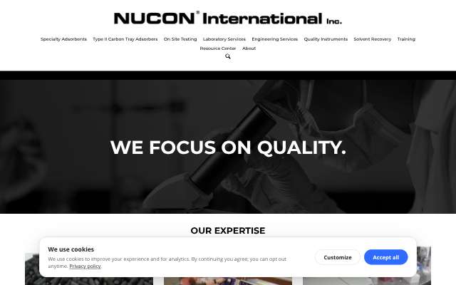 Nucon International's page as the assistant saw it