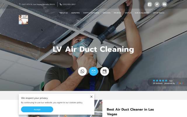 LV Air Duct Cleaning's page as the assistant saw it