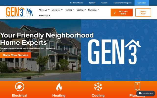 GEN3 Electric & HVAC's page as the assistant saw it