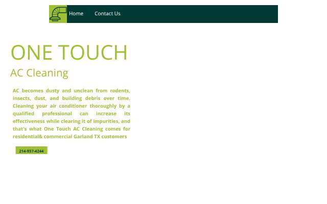 One Touch AC Cleaning's page as the assistant saw it