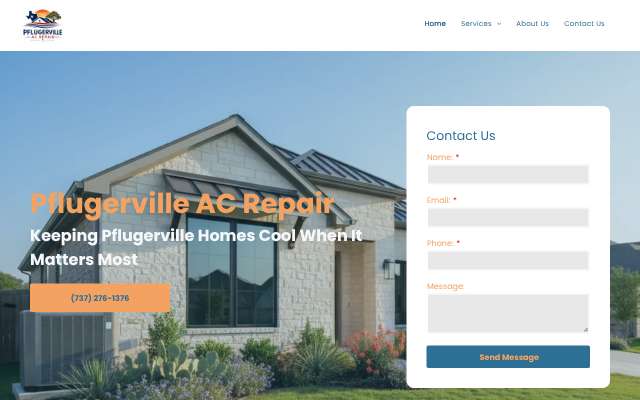 Pflugerville AC Repair's page as the assistant saw it